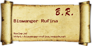 Biswanger Rufina névjegykártya
